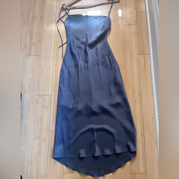 Abercombie & Fitch Blue Satin Slip Dress - Picture 3 of 3